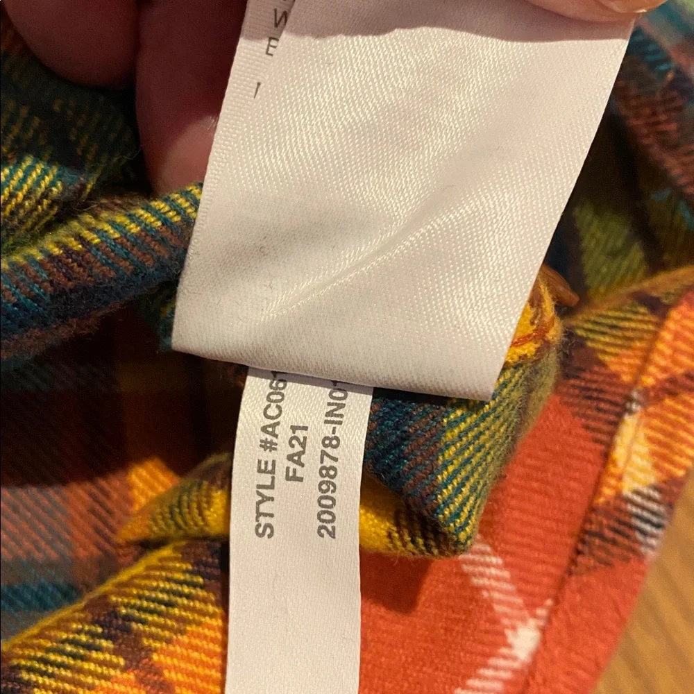 J Crew Cotton Mid Weight Flannel Double Brushed Slim Plaid Tartan LARGE FA21